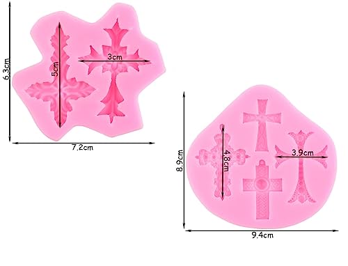 Cross Molds Silicone Fondat Cake Chocolate Mold 2pcs for Baptism Party Supplies - style: Cross Mold