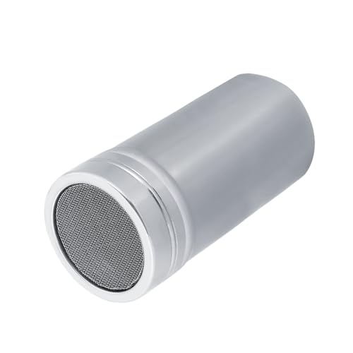 Stainless Steel Powdered Sugar Shaker Duster, Fine Mesh Shaker Powder Cans with Plastic Lid Chocolate Sifter Dispenser Container for soda Cocoa Sugar Spice (Large)