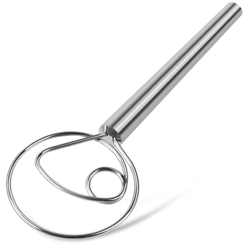TEEVEA Danish Dough Whisk Stainless Steel for Sourdough Bread - color: Stainless Steel 1-eye