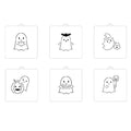 Reusable PYO Cookie Stencil Paint Your Own Custom Design Unique Cookies Stencils Creates Custom Coloring Pages Designs, Perfect for Kids, Parties, and Bakers. Detailed Designs. - style: Ghost