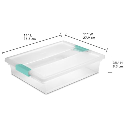 Sterilite Clip Box, Stackable Clear Plastic Bins- Large, 18-Pack - size: Large, style: 18 Pack