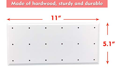 NANGOPOP Wood Cake Pop Stand Display - 18 Hole Lollipop Holder, Candy or Sucker Stand for Dessert Table of Wedding, Shower, Birthday Party, White - Fit 5/32" (4mm) Lollipop Sticks - color: White