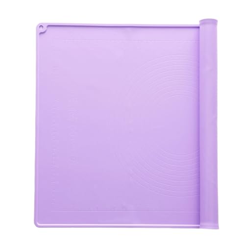 uxcell Silicone Pastry Mat, 27.5" x 19.7" Silicone Baking Mat with Measurements, Non-Stick Dough Rolling Mat for Making Pastry Cookies Bread Pizza Purple - color: Purple, size: 27.6"L x 19.7"W