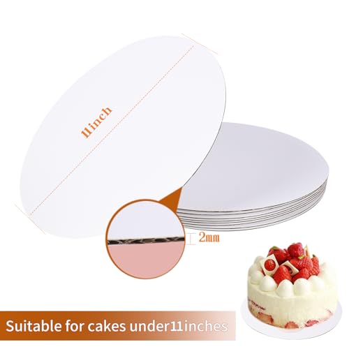 40 Pcs Cake Boards,White Cake Boards 11 Inch Round,Food Grade Cardboard Cake Rounds,Disposable Cake Plates,11 Inch Cake Board,Waterproof and Oil proof Cake Base Cake Tray Cake Pizza Circles - size: 11inch/40pcs