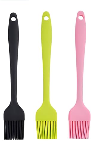 Silicone Basting Brush Set, Heat Resistant 446°F, 3-Pack