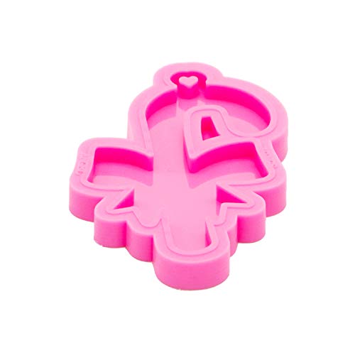 Angel Wings Christmas Crutches and Bow Shape Keychain Molds DIY epoxy Resin Silicone Mold Polymer Clay Mold Resin Craft Molds Resin Keychain Mould Candy Chocolate Fondant Cookies Molds - color: L