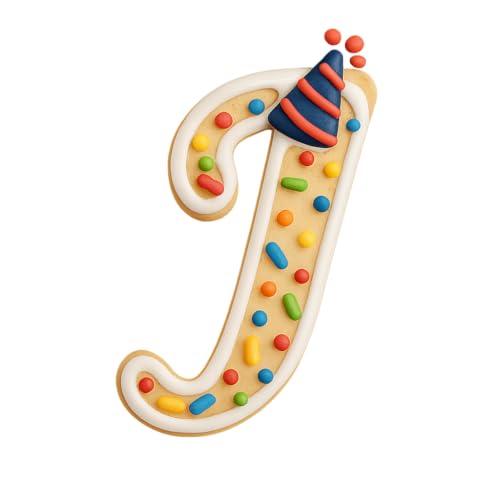 Mighty Gadget Fancy Cursive Letter A to Z Cookie Cutter - 4" Tall Alphabet Baking Mold (Random Color) (J) - color: J