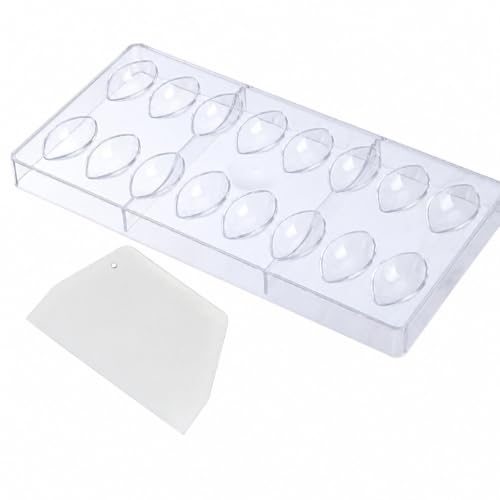 16 Grid Chocolate Candy Mold PC Polycarbonate Chocolate Making Mould with Scraper (Water Drop Shape) - color: Water Drop Shape
