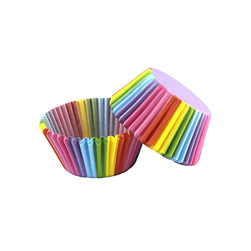300 Count Rainbow Cupcake Liners Standard Paper Baking Cups - color: Rainbow