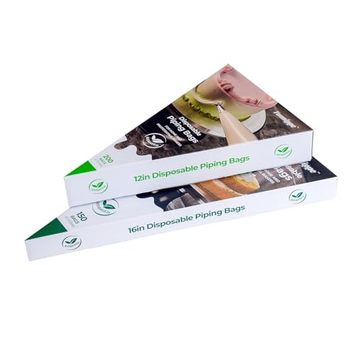 Biobased Disposable Piping Bags 16 Inch, Eco-Friendly Cake Decorating Pastry Bags, Anti-Burst, Pack of 150 - size: 16 inch