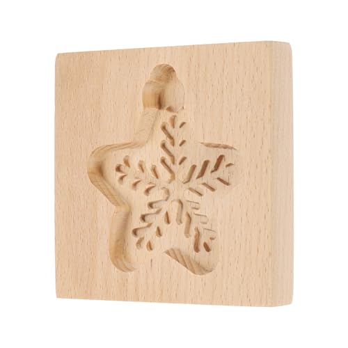 uxcell Cookie Stamp Wooden Cookie Cutter Baking Tools Snowflake Star