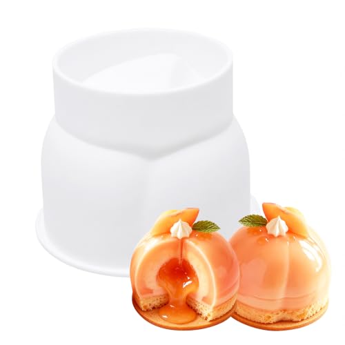 Peach Silicone Mold for Fruit-Shaped Desserts, 4.53 x 3.58 in - color: White(large peach)