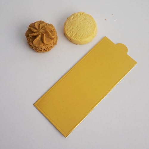 100 Pcs 4.72"x2.05" Rectangle Cake Boards, Golden Mousse Bases - size: Bigger rectangular - Gold