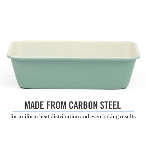 Martha Stewart Gallen 9 Inch Nonstick Carbon Steel Loaf Pan – Teal, Durable Bakeware for Even Baking and Easy Release - color: Teal, size: 9" Loaf Pan
