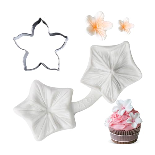 KALAIEN Flower Cupcake Toppers Silicone Mold Flower Fondant Cake Molds
