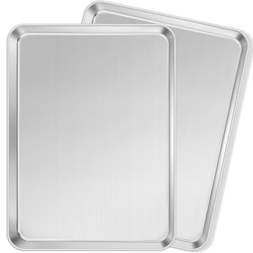 Leonyo Non-Toxic 17x13IN Half Stainless Steel Baking Sheets Pan, 2 Pack - size: 17x13IN