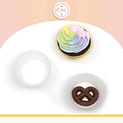 qiqee White Cupcake Liners, 300 Count, Jumbo Size - color: White, size: Large Size/300Packs