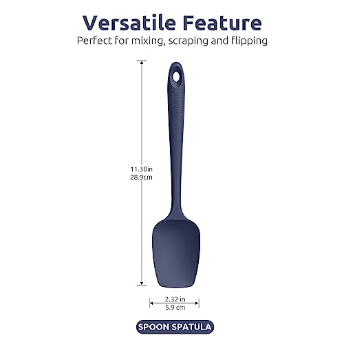 U-Taste Silicone Spoon Spatula Set of 3, 480°F High Temp, Midnight Blue - color: Midnight Blue