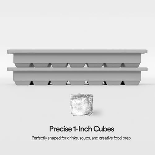 Ice Cube Tray with Lids, Small Silicone Molds for Cocktails & Drinks - color: Gray