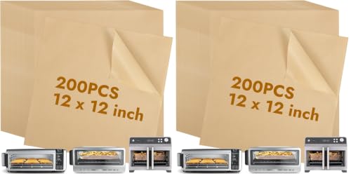 YQL 12-Inch 200PCS Disposable Air Fryer Paper Liners for Ninja Air Fryer SP151/SP101/SP201/SP301, Unbleached Parchment Paper for Flip Foodi Toaster Oven, Ninja Flip Up Airfryer Accessories (Pack of 2) - size: 200PCS (Pack of 2)