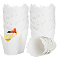 120PCS White Tulip Cupcake Liners for Baking Cups, Muffin Liners Holders - color: White