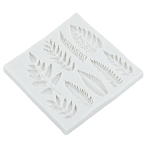 Leaf Silicone Mold Rose Maple Fern Leaves Fondant Molds Set Of 5 - color: Style H