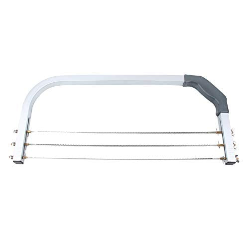Qiilu Adjustable Cake Leveler, Bright White Adjustable Wire Cake Cutter Leveler Stainless Steel Baking Tools