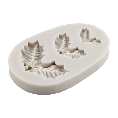 Christmas Holly Leaves Silicone Mold Leaf Fondant Mold - color: Style C