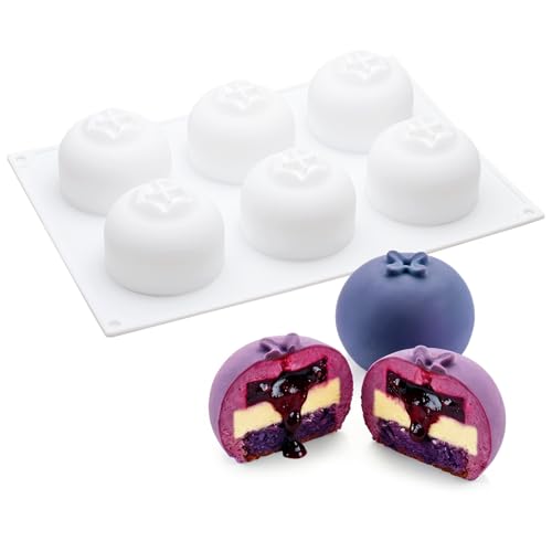 6-Cavity Blueberry Silicone Mold for Chocolate Desserts - color: White(6-Cavity blueberry)