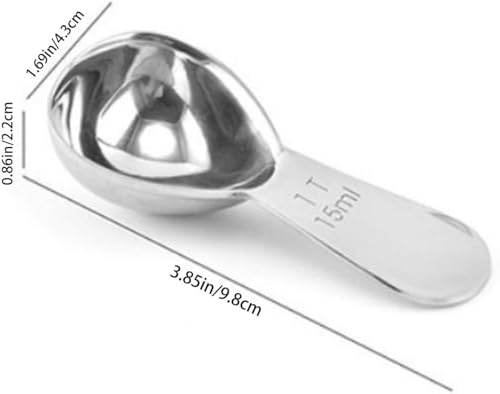 Stainless Steel 1 Tablespoon Measuring Coffee Scoop Spoon (Stainless Steel 3) - size: Stainless Steel 3