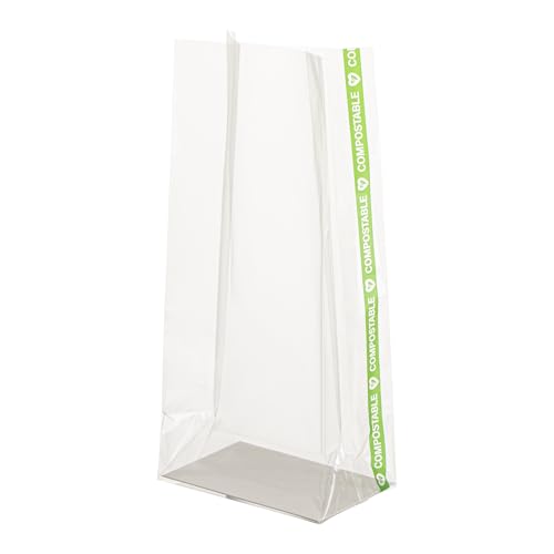 Restaurantware Clear Plastic Gusset Bags, Flat Bottom, 3 x 6 1/2 In, 100 Ct - size: 3" x 2" x 6.5" - Wicker Dispensing
