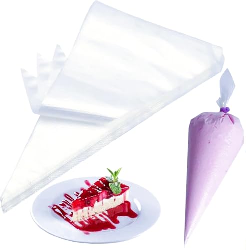 Extra Large Icing Bags Disposable, 100 pcs 26 Inch XXL Piping Bags for Royal Icing, Cream Frosting and Cake Decoration, Mangas Desechables para Repostería, Disposable Cake Decorating Bag - size: 26in - 100Pack