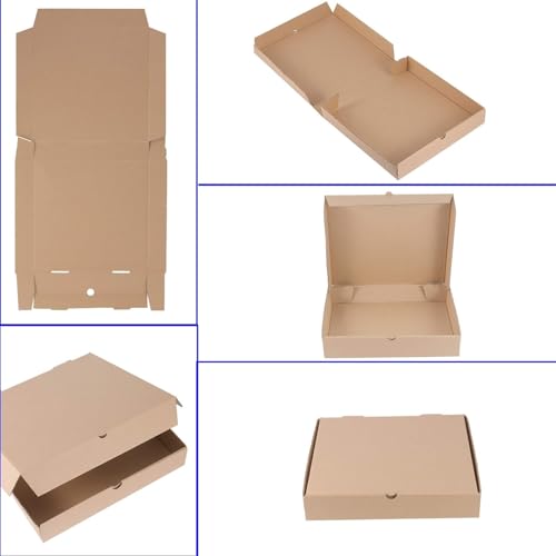 30 PCS 9.4x9.4 Inch Square Cardboard Pizza Box, 1.5 inch Thick Quality Corrugated Pizza Boxes, Disposable Takeaway Packaging Boxes keeps Pizza Fresh, Kraft Brown Color