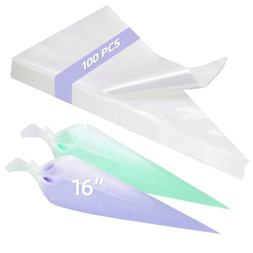 Piping Bags 16 Inch 100 Pastry Bags Disposable Icing Cake Decorating Bags - size: 16inch-100Pcs