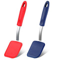 2Pcs Mini Silicone Cookie Brownie Spatula, Solid Flat, Red,Blue - color: Red,Blue, style: Solid Flat