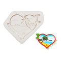 Silicone Heart Shape Tropical Scenery Theme Molds - color: Light White