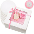Bakepacker 36pcs 8"x8"x5" Cake Boxes with Window, White 18 Sets - color: White, size: 18Sets,8"x8"x5"