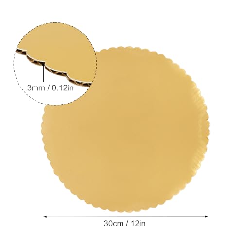 55 Pack 12 Inch Gold Cake Boards, Rounds Cake Cardboard, Flower Edge Cake Base, Disposable Round Cake Board for Wedding, Party, Anniversaries, Birthday Decor - size: 55 Pack 12 Inch Gold Rounds
