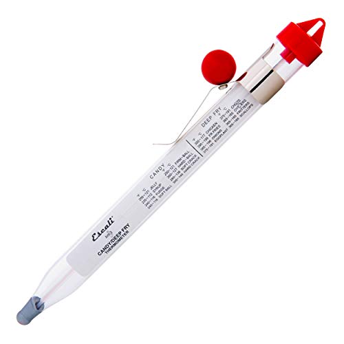 Escali AHC3 Precision Classic Candy/Deep Fry Thermometer Glass Tube Thermometer 2.0, Hands-Free with Protective Sheath Heat Resistant NSF Certified