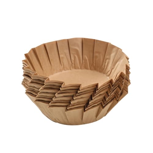 50pcs Disposable Parchment Paper Basques Cupcake Liners Cake Pan Liners Baking Wrappers Oilproof Wrap Paper for Cheesecake,Oven, Air Fryer (6inch) - color: Natural, size: 6inch
