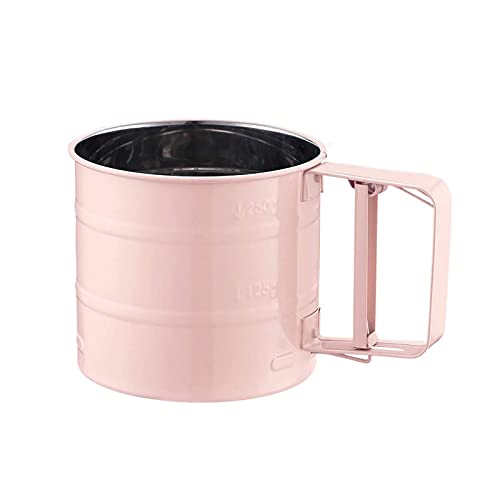Flour Sifter, Baking Sifter Cup, Flour Strainer - color: Pink