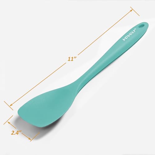 Vovoly Silicone Spatula Spoon Set, 11 IN, Teal, Spoonulas Heat Resistant - color: Teal