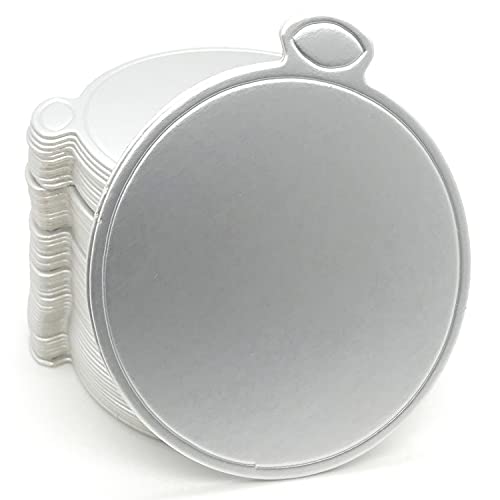 100pcs Mini Cake Boards, 3.1" Mini Round Cardboard, Silver - color: Silver