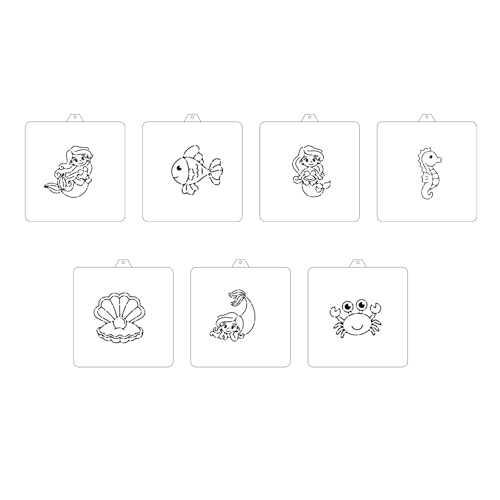 Reusable PYO Cookie Stencil Paint Your Own Custom Design Unique Cookies Stencils Creates Custom Coloring Pages Designs, Perfect for Kids, Parties, and Bakers. Detailed Designs. - style: Sea Animals