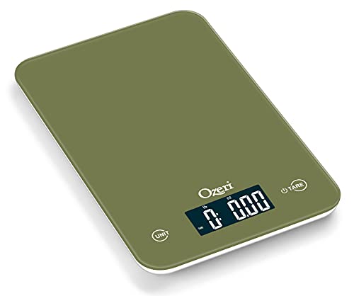 Ozeri Touch Digital Kitchen Scale (12 lbs Edition) in Tempered Glass - color: Calla Green