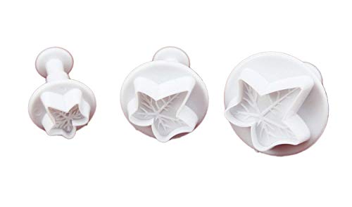Set of 3pcs Veined Ivy Leaf Plunger Cutter cake decorating fondant plunger embossing tool