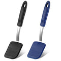 2Pcs Mini Silicone Cookie Brownie Spatula, Solid Flat, Black,Blue - color: Black,Blue, style: Solid Flat
