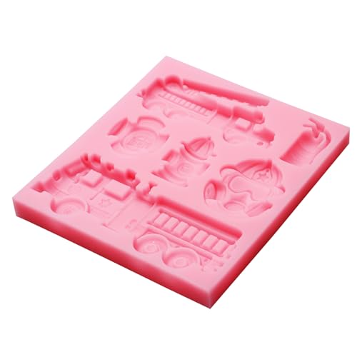 Firefighter Silicone Fondant Mold, Fire Truck Chocolate Molds