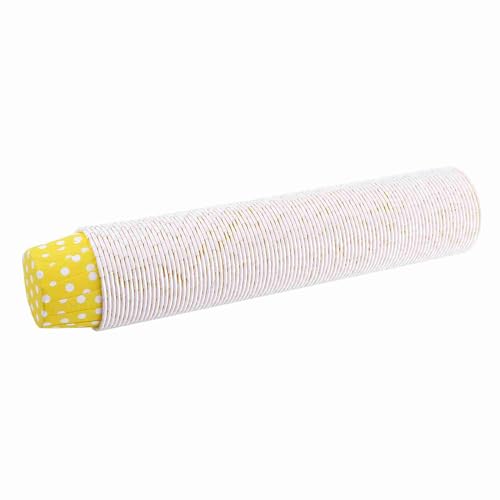 100Pcs Polka Dot Baking Cups, Mini Muffin Cupcake Liners (Yellow) - color: Yellow