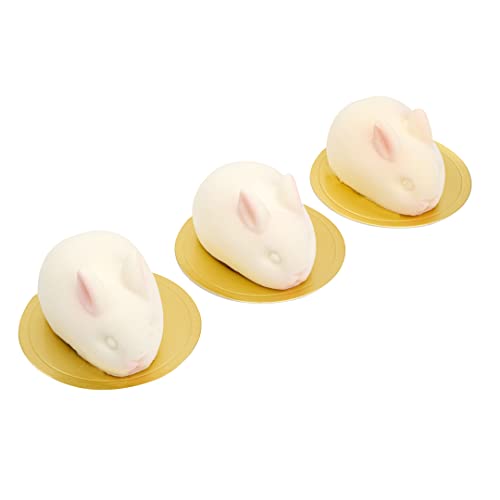 Pastry Tek 6 Cavities Chocolate Bunny Mold, 1 Oven-Ready Easter Candy Mold - Flexible, Freezable, White Silicone Bunny Pan, Easy Release, For Baking - Restaurantware - size: 1 Count, style: Bunny